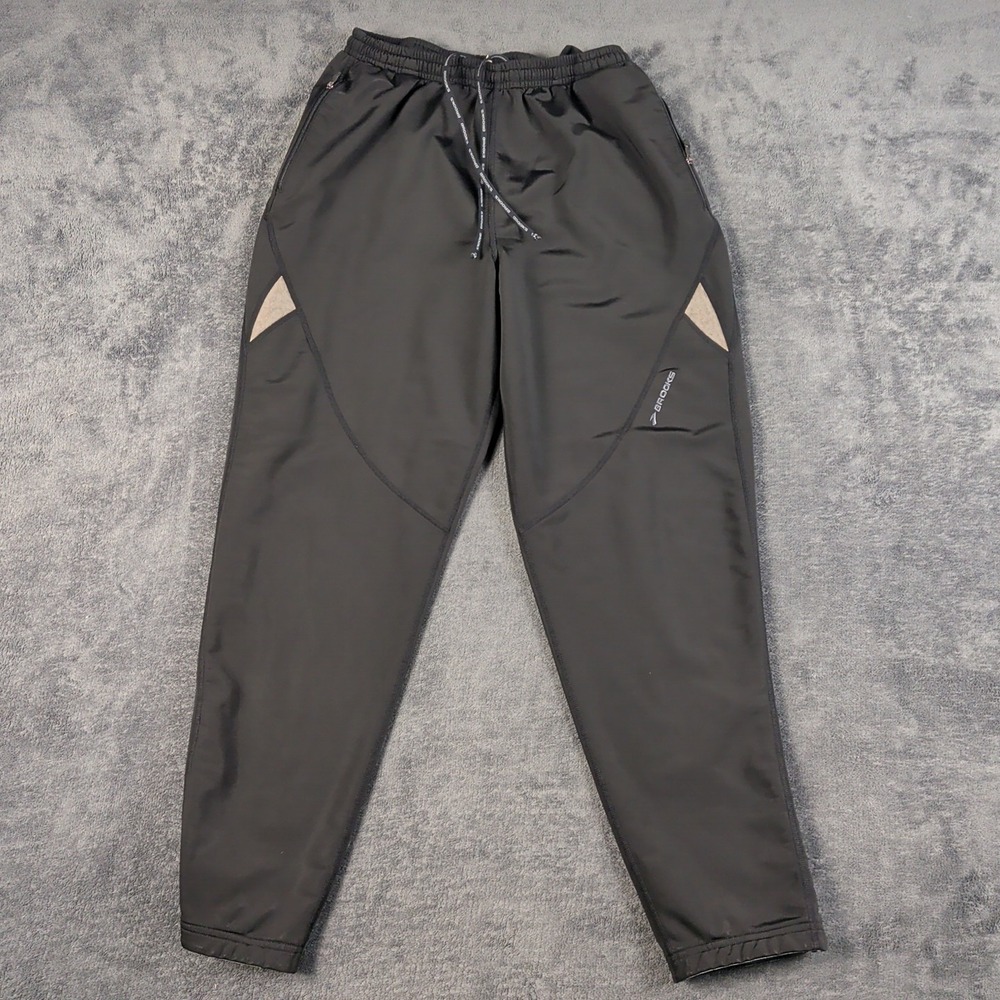 BROOKS Running Athletic Running Pants Pocket & Ankle Zip Small Black